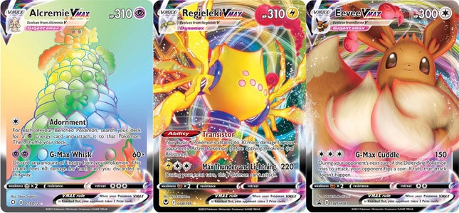 3 Pok�mon Card Vmax Bundle - 1 Secret Rare Rainbow
