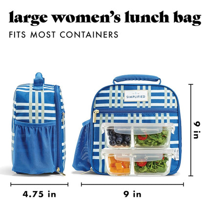 Fit & Fresh Lunch Bag For Women, Insulated Womens Lunch Bag For Work, Large Lunch Box For Women With Two Matching Containers, Townsend Lunch Bag, Pistachio Plaid