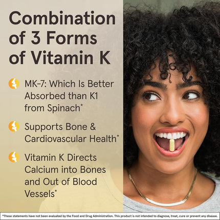 Jarrow Formulas K-Right, Promotes Bone & Cardiovascular Health, Vitamin K-Complex, 60 Softgels