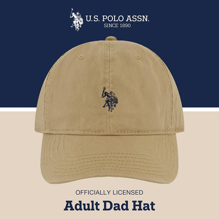 U.S. Polo Assn. Men's U.s Polo Assn. Cotton Adjustable Curved Brim With Embroidered Small Pony Logo Baseball Cap, Beige, One Size UK