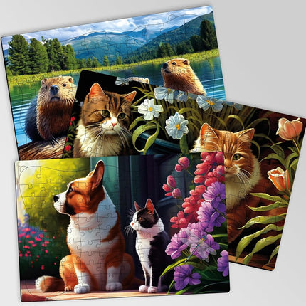 100 Pieces Dementia Puzzles for Elderly - 3 Alzheimers Jigsaw Puzzle Games
