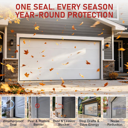 Garage Door Seal Top and Sides - 23 Ft Garage Door Weather Stripping Side Seal, Heavy Duty Weatherproof TPE, Insulates, Prevents Drafts, Easy Installation for Homeowners and DIYers