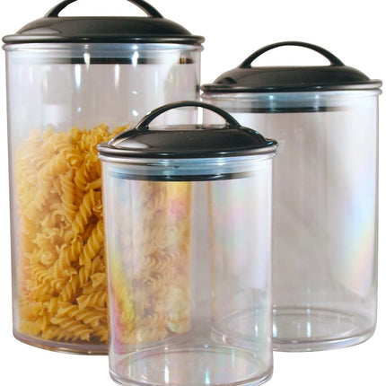 Calypso Basics 3-Piece Acrylic Canister Set, Plum 