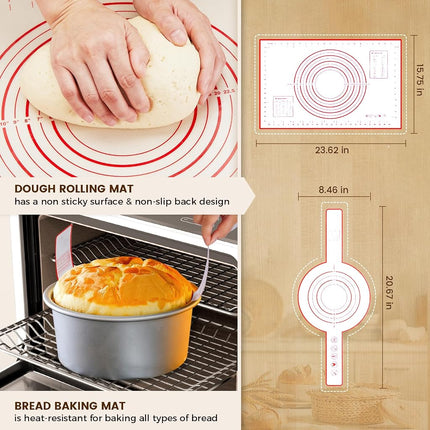 TEZOU Banneton Bread Proofing Basket - Sourdough Starter Kit Includes 10" Oval Banneton Sourdough Proofing Basket Set of 2, Sourdough Bread Baking Supplies for Making Baking Fermentation