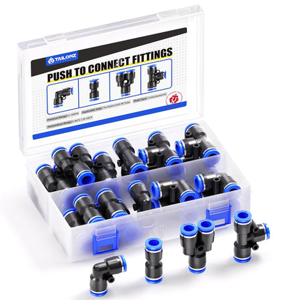 TAILONZ Pneumatic 12mm od Push to Connect Fittings
