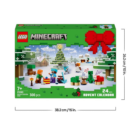 LEGO Minecraft Advent Calendar 2025 for 7+ Year Old Boys & Girls - Christmas Countdown Toy with 24 Surprises incl. Minifigures & Mini Builds - Gaming Gift - 21280