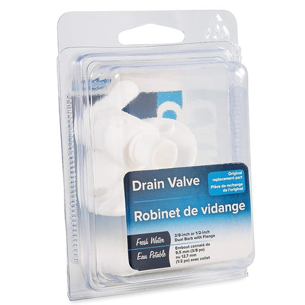 Válvula de Drenaje para Tanque de Agua de Vehículos Recreativos Camco | Cuenta con una Fabricación Duradera de Plástico, Viene con una Brida y se Utiliza con Tubería de Vinilo de 3/4 o 1/2 Pulgada (22223)