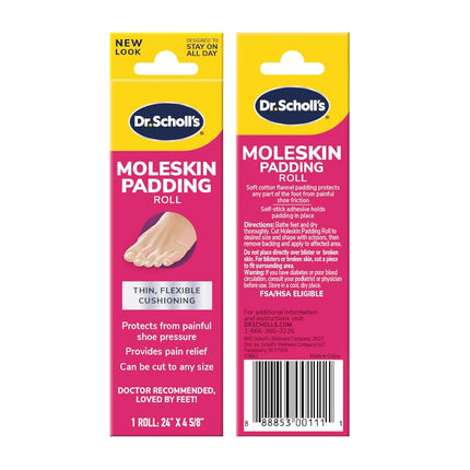 Dr. Scholl's Moleskin Plus 24" x 4 5/8" Padding Roll, 1 Count