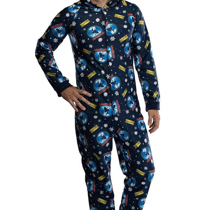 INTIMO Polar Express Adult Believe Hooded One-Piece Footless Sleeper Union Suit For Men and Women, Polar Express, XXL-3XL