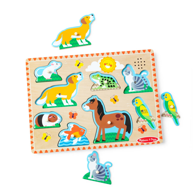 Melissa & Doug Pets Sound Puzzle � 8-Piece Wooden 