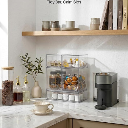 Vtopmart Clear Plastic Stackable Storage Drawers Set of 5