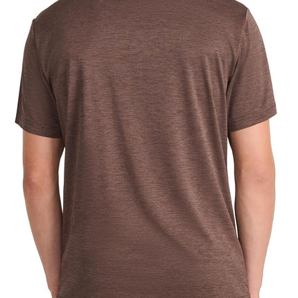 Reebok Apparel Mens Sprint Short Sleeve T-Shirt, Standard Fit, Lightweight Stretch Waffle-Knit Fabric, Bracken Heather, Medium