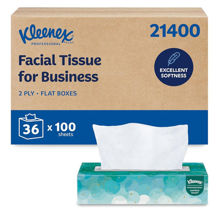 Kleenex 21400 Facial Tissues, 2 Ply, White, 36 cartons x 100 Sheets