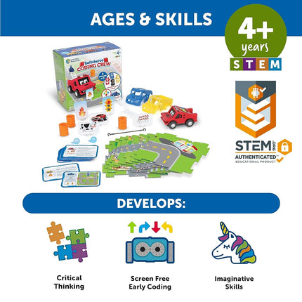 Learning Resources Switcheroo Coding Crew, STEM Toy for Kids, Coding Toy, Interactive Robot, 46 Pieces, Age 4+
