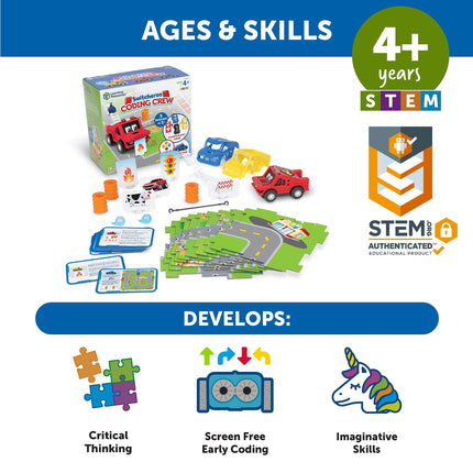 Learning Resources Switcheroo Coding Crew, STEM Toy for Kids, Coding Toy, Interactive Robot, 46 Pieces, Age 4+