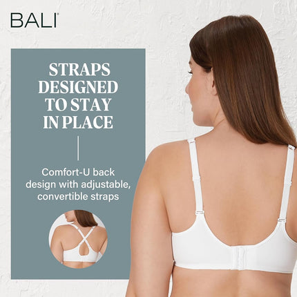 Bali womens3439One Smooth U Ultra Light Illusion Neckline Underwire Bra Bra - White - 36B