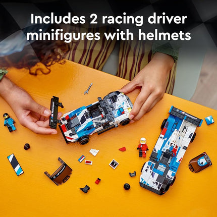 LEGO Speed Champions BMW M4 GT3 & BMW M Hybrid V8 Race Car Toys for 9 Plus Year Old Boys & Girls, Buildable Model Vehicles with 2 Driver Minifigures, Kids' Bedroom Decoration, Birthday Gift Idea 76922