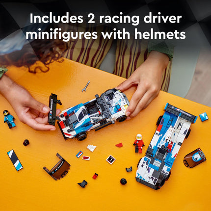 LEGO Speed Champions BMW M4 GT3 & BMW M Hybrid V8 Race Car Toys for 9 Plus Year Old Boys & Girls, Buildable Model Vehicles with 2 Driver Minifigures, Kids' Bedroom Decoration, Birthday Gift Idea 76922