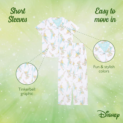 Disney Girls 2 Piece Loose Fit Button Down Soft Cute Pajamas Set for Boys (2 Pack), Colour: white., 6
