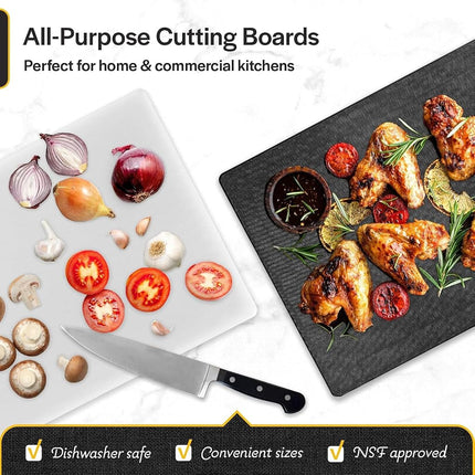 Thirteen Chefs Extra Large 24 x 18 Plastic Cutting Board - 1/2" Thick White HDPE for Restaurants and Professional Kitchens