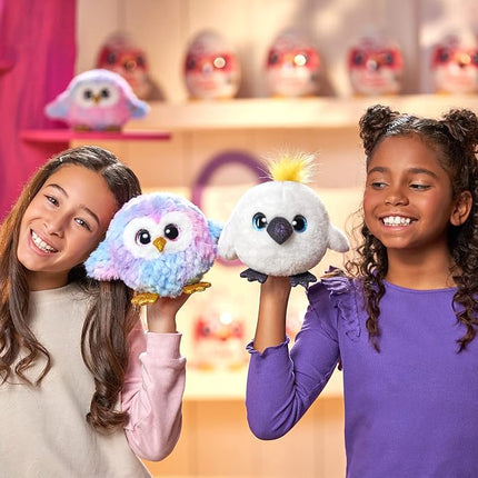 Pets Alive Chirpy Birds, Meemi the White Cockatoo, Surprise Interactive Toy Pets with Electronic Speak and Repeat, Sings 2 Unique Songs, 5 Layers of Surprises, 23 cm, Ages 3+, (White Cockatoo)