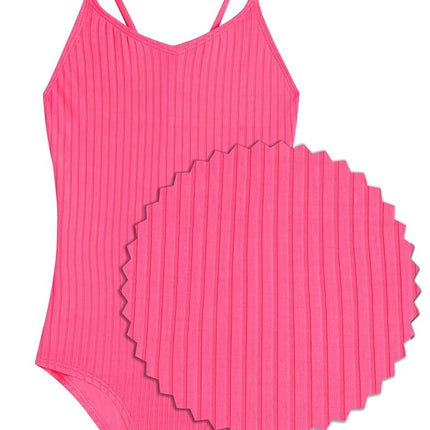 Kanu Surf Girls' Hurricane Beach Sport UPF 50 One Piece Swimsuit, Drop Needle Solid Pink, 12