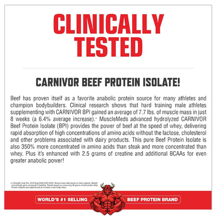 MuscleMeds Carnivor Beef Protein Isolate Powder, Cookies & Cream, 56 Servings, 1820 Gram, 64.1986 ounce, 4 pound