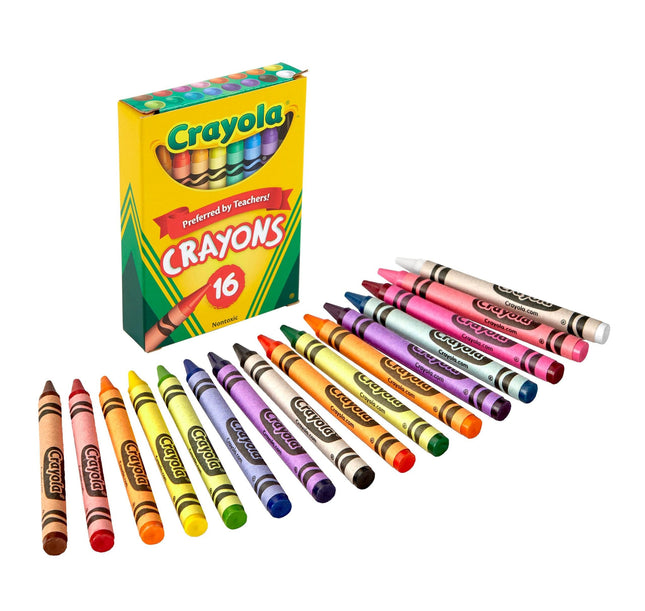 Crayons de couleur Crayola pour enfants, fournitures scolaires, boîte de 16