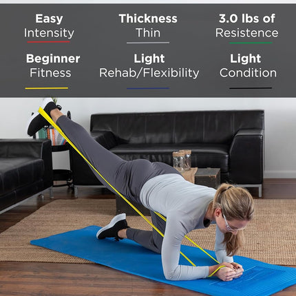 Thera-Band Latex Free Active Recovery Kits, Yellow/Red/Green, Beginner (5 ft bands)
