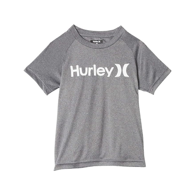 Hurley Boys' Rash Guard Shirt, Black Heather, Large