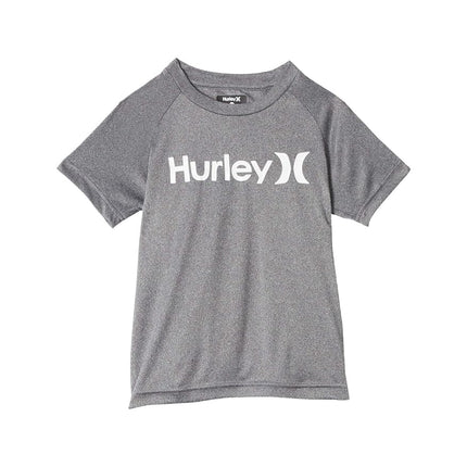 Hurley Boys' Rash Guard Shirt, Black Heather, Medium
