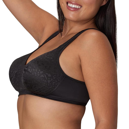 Playtex 18 Hour Ultimate Lift and Support Wire-Free Bra, Black Animal, 42DD