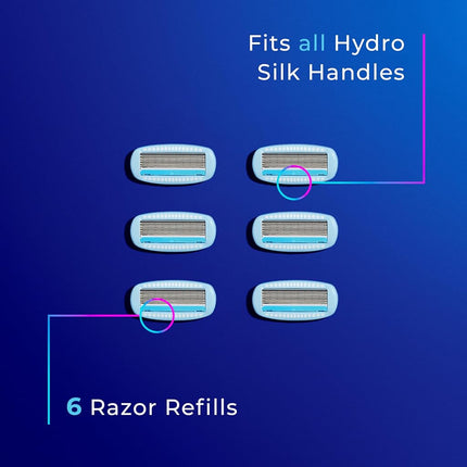 Schick Hydro Silk Hang-In Shower Razor Blade Refills for Women, 6 Count