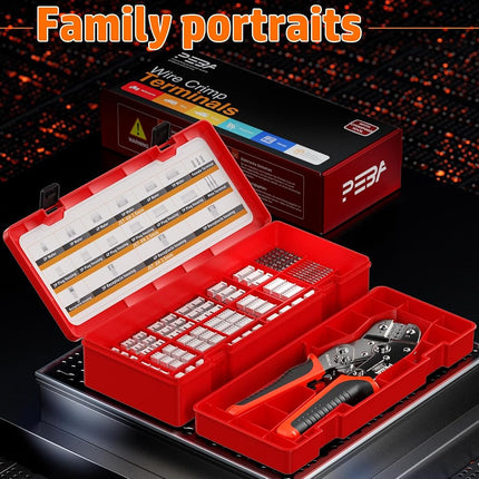 PEBA JST Crimping Tool kit, 2.5mm JST-XH Connector has 19 types, with Wire EDM Cutting Crimper Pliers + Double-layer Tote Toolbox | AWG30-20 Crimper for JST Series, Dupont, VH 3.96mm, AMP EI-Series