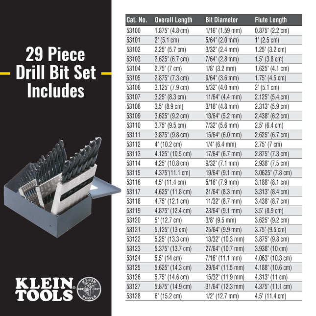 Regular Point 53000 Drill Bit Set 29 Pieces Small Tools