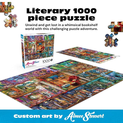 Buffalo Games - Aimee Stewart - The Grand Fiction Library - 1000 Piece Puzzle for Adults, Challenging Puzzle, Perfect for Game Nights - Finished Size 26.75 x 19.75 cm