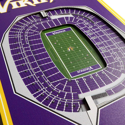 NFL Minnesota Vikings U.S. Bank Stadium 3D Stadium Banner-8x323D Stadium Banner - 8"x 32", Team Colors, 8" x 32"