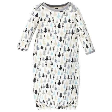 Hudson Baby Baby-Girls Cotton Gowns, Unisex Moose, Preemie-Newborn