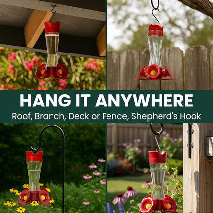 Perky-Pet 203CPBN-2 Glass Hummingbird Feeders for Outdoors with Perches, Ant Moat, Bee Guards - Pack of 2