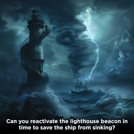 Thames & Kosmos EXIT:The Deserted Lighthouse(Includes Jigsaw Puzzle)–Card Games Adults and Kids-1–4 Players–2-3 Hours of Gameplay–Games for Family Game Night–Card Games for Ages 12+ -English , Blue