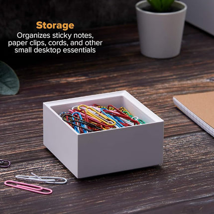 Bostitch Office Konnect Desk Organizer Accessory Tray, Stacks for Desktop Storage, White