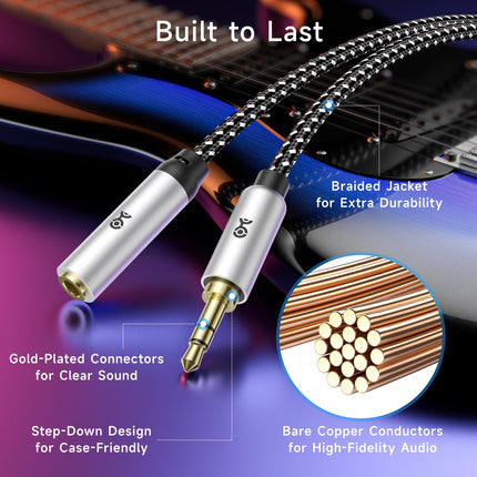 Cable Matters Cable de Extensión para Auriculares de 2 Unidades, 3 m (Cable de Extensión de 3,5 mm/Cable de Extensión Auxiliar, Cable Auxiliar de Extensión) en Negro - 3 Metros