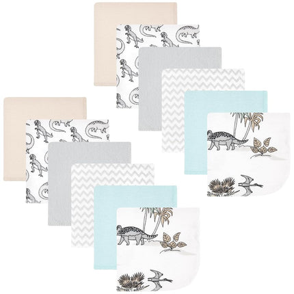 Hudson Baby Paños de Algodón de Franela Unisex para Bebés Paquete de 12, Mundo Dino Neutro, Talla Única