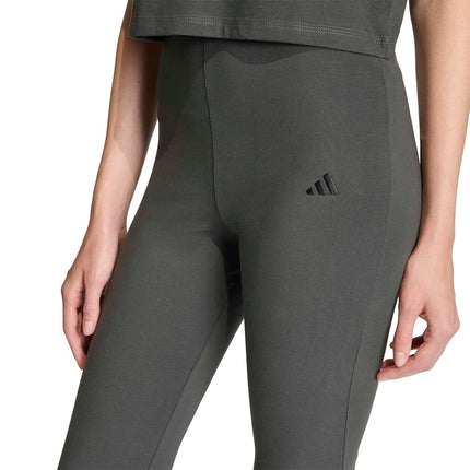 Adidas Womens Essentials Small Logo Flared Leggings, Grey/Black, S