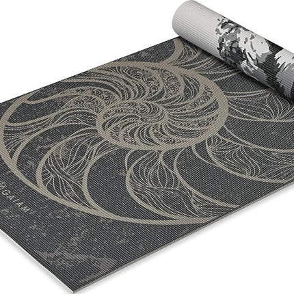 Gaiam Premium Print Reversible Yoga Mat, Spiral Motion, 6mm
