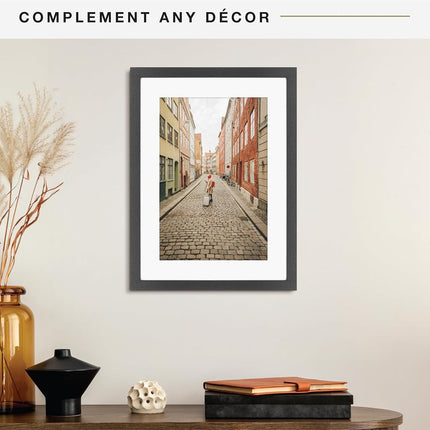 MCS Studio Gallery 16x22 Poster Frame, Display Pictures 12x18 With Mat or 16x22 Without Mat, Vertical & Horizontal Wall Hanging Large Picture Frame for Photos & Posters, Black (1-Pack)