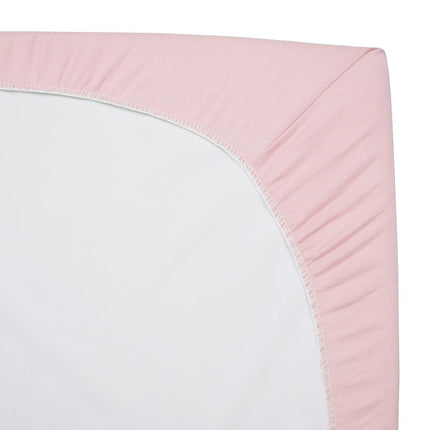 American Baby Company Paquete de 2 sábanas ajustables de punto de algodón 100 % natural para cuna corral, color rosa, suaves y transpirables, para niñas