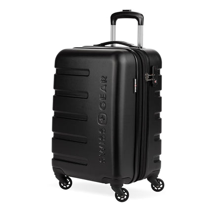 SwissGear 7366 Hardside Expandable Luggage with Spinner Wheels, Black, Checked-Medium 23-Inch
