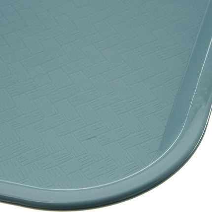 Carlisle FoodService Products Cafe Fast Food Cafeteria Tray with Patterned Surface for Cafeterias, Fast Food, and Dining Room, Plastic, 14" x 18", Slate Blue, (Pack of 12)