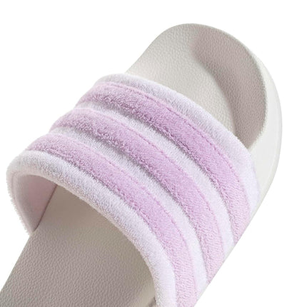 adidas Unisex ADILETTE NOSHOWER SLIDES, core white/bliss lilac/almost pink, 4 UK